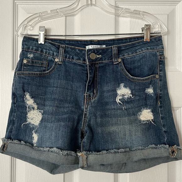 K.Jordan Cut Off Jean Short Shorts With Rips Tears Size 12 - Picture 7 of 7